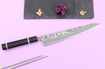 Couteau sujihiki kiritsuke 27cm japonais artisanal Yuzo Kanko Damas SG2