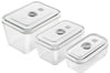 Set de 3 boîtes sous vide Zwilling Fresh & Save S/M/L en verre borosilicate