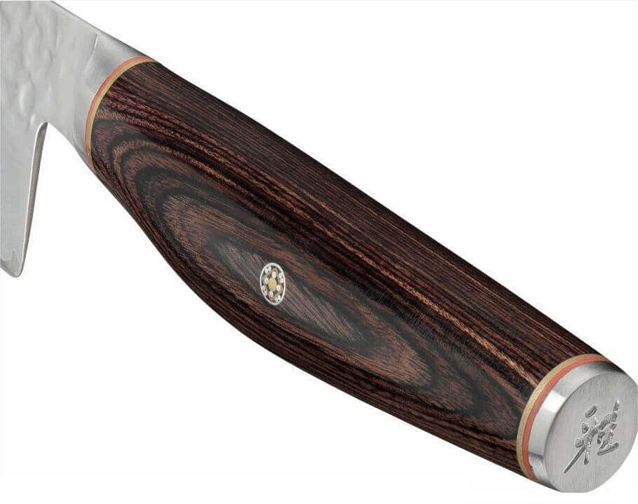 Couteau santoku japonais Miyabi 6000MCT lame martelée 18cm + manche en Pakka