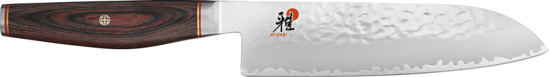 Couteau santoku japonais Miyabi 6000MCT lame martelée 18cm + manche en Pakka