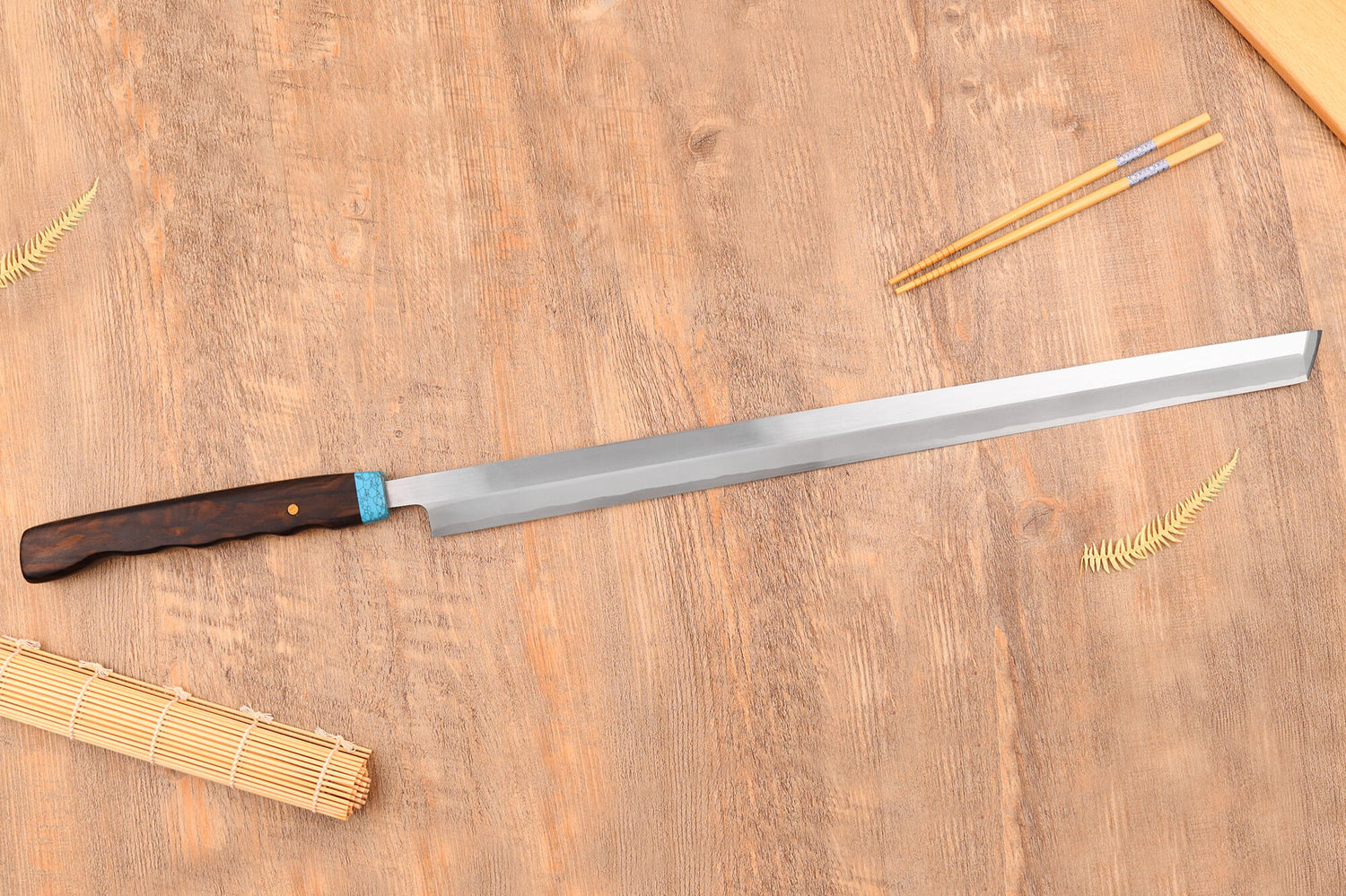Couteau à thon maguro 54cm japonais artisanal Nakamura WS2 avec saya