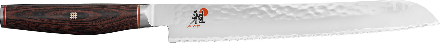 Couteau à pain japonais Miyabi 6000MCT lame martelée 23cm + manche en Pakka