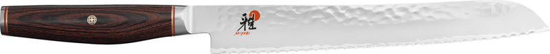 Couteau à pain japonais Miyabi 6000MCT lame martelée 23cm + manche en Pakka