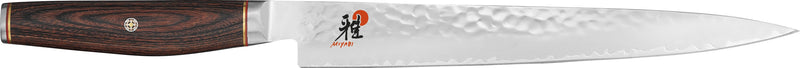 Couteau à trancher japonais Miyabi 6000MCT lame martelée 24cm + manche en Pakka