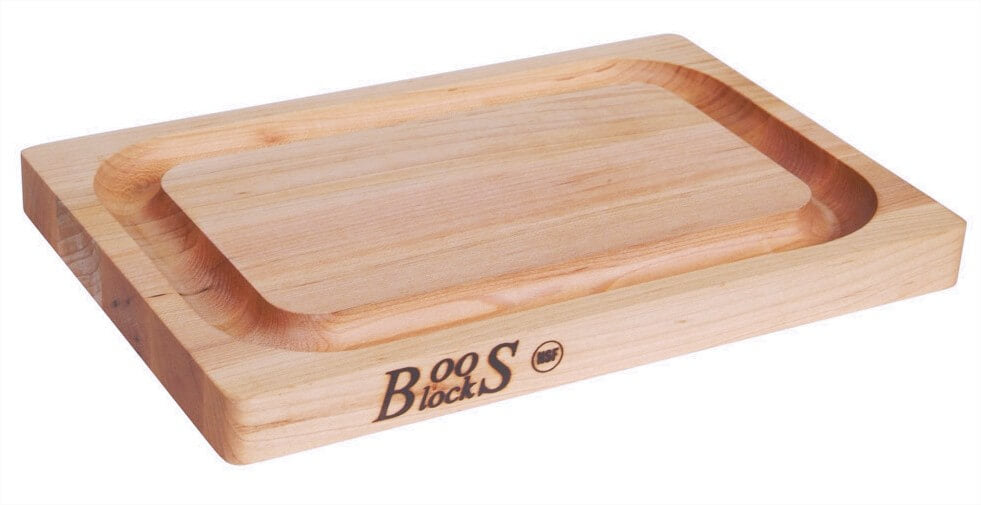 Planche à découper Boos Blocks double-face avec rigole en bois d'érable 31x20cm