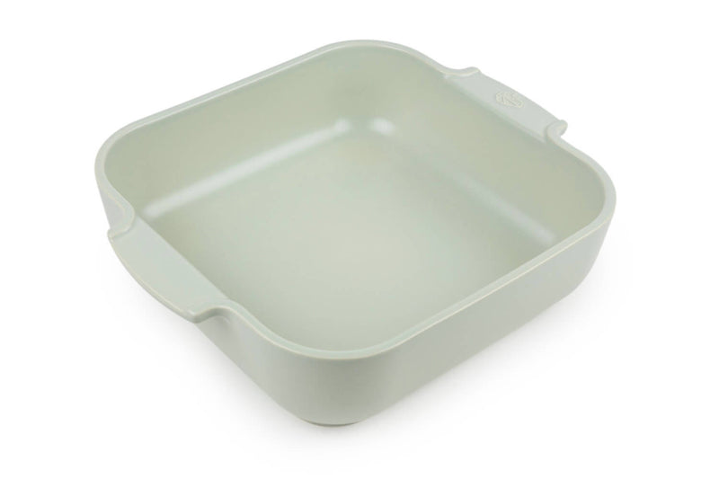 Plat four carré Peugeot Appolia en céramique vert sauge - 28 cm