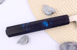 Couteau yanagiba japonais 21cm Sakai Takayuki Nanairo manche en résine laqué bleu