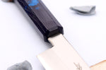 Couteau yanagiba japonais 21cm Sakai Takayuki Nanairo manche en résine laqué bleu