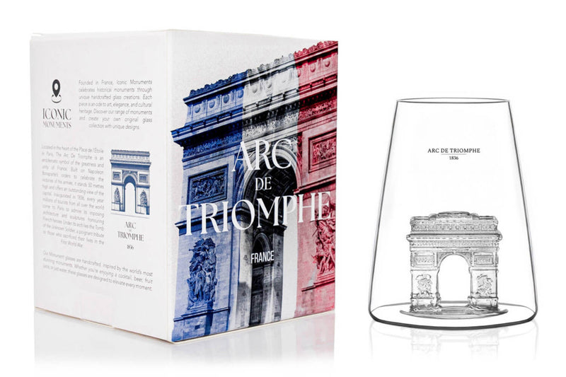 Verre à spiritueux long Alaskan Maker Iconic Monuments Arc de Triomphe en verre cristallin