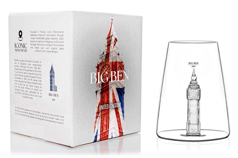 Verre à spiritueux long Alaskan Maker Iconic Monuments Big Ben en verre cristallin