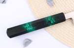 Couteau yanagiba japonais 21cm Sakai Takayuki Nanairo manche en résine laqué vert