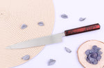 Couteau yanagiba japonais 21cm Sakai Takayuki Nanairo manche en résine laqué rouge