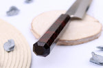 Couteau yanagiba japonais 21cm Sakai Takayuki Nanairo manche en résine laqué rouge