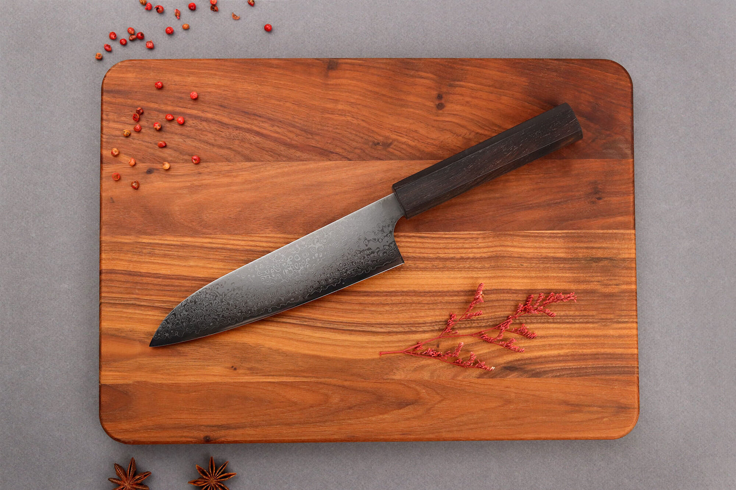 Couteau santoku 17cm japonais artisanal Yuzo Kurogane Damas VG10