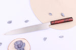 Couteau yanagiba japonais 27cm Sakai Takayuki Nanairo manche en résine laqué rouge
