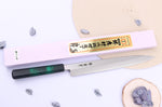 Couteau yanagiba japonais 27cm Sakai Takayuki Nanairo manche en résine laqué vert