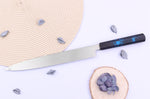 Couteau yanagiba japonais 27cm Sakai Takayuki Nanairo manche en résine laqué bleu