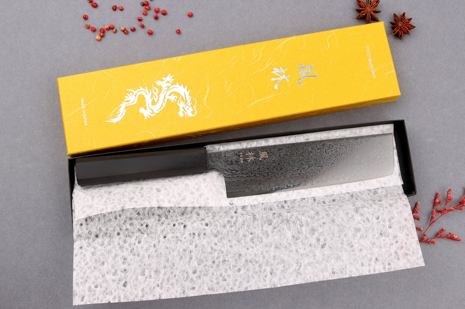 Couteau nakiri 18cm japonais artisanal Yuzo Kurogane Damas VG10