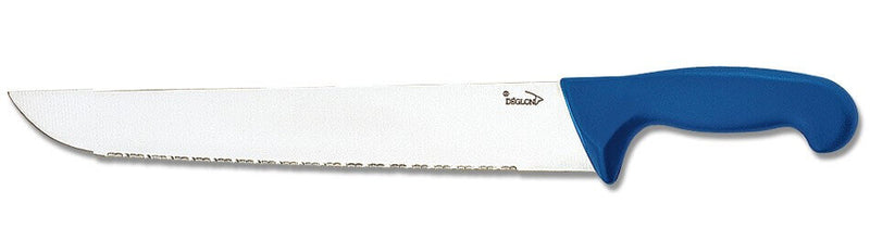 Couteau à poisson DEGLON lame 42cm microdentée manche PP bleu
