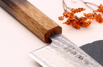 Couteau santoku 16,5cm japonais artisanal Wusaki Nawame AUS10 damas
