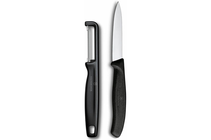 Set 1 couteau + 1 éplucheur Victorinox SwissClassic noir