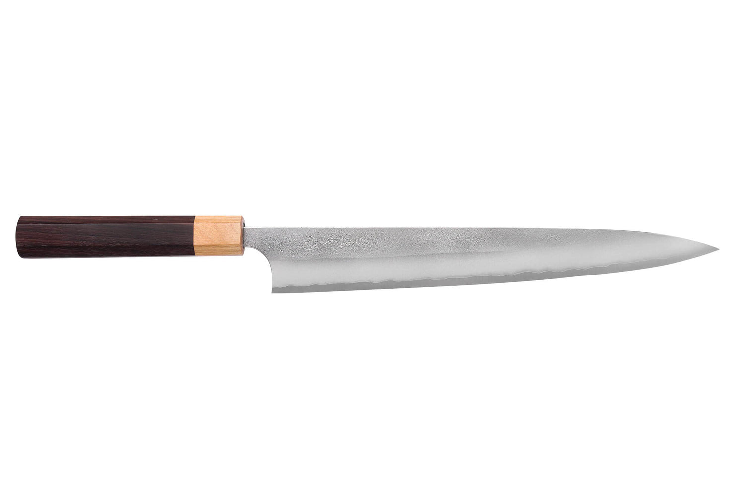 Couteau sujihiki japonais artisanal Yoshimi Kato AS Nashiji 27cm