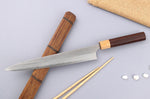 Couteau sujihiki japonais artisanal Yoshimi Kato AS Nashiji 27cm