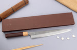 Couteau sujihiki japonais artisanal Yoshimi Kato AS Nashiji 27cm