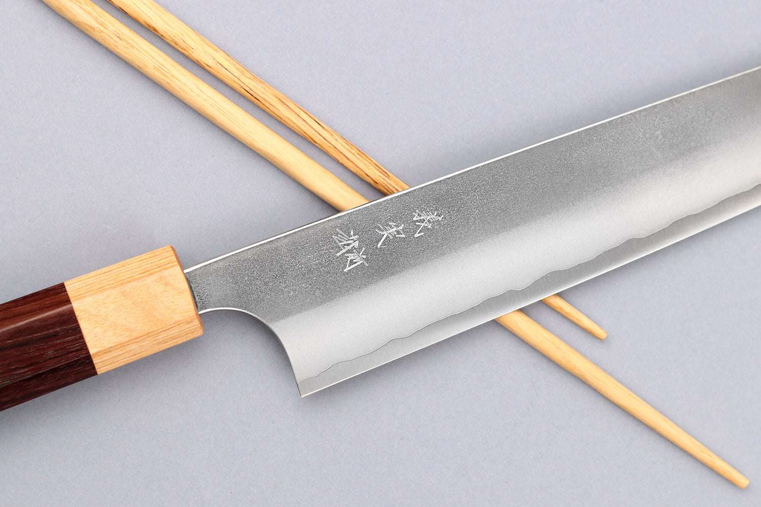 Couteau sujihiki japonais artisanal Yoshimi Kato AS Nashiji 27cm