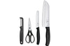 Set 4 pièces Victorinox SwissClassic noir 2 couteaux + 1 éplucheur + 1 paire de ciseaux