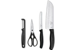 Set 4 pièces Victorinox SwissClassic noir 2 couteaux + 1 éplucheur + 1 paire de ciseaux