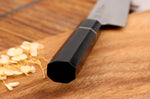 Couteau santoku 19,5cm japonais artisanal Sukenari ZDP-189 San Maï manche en ébène