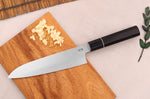 Couteau santoku 19,5cm japonais artisanal Sukenari ZDP-189 San Maï manche en ébène