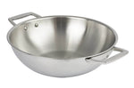 Wok Cristel Castel'Pro en acier inoxydable 18/10 3 ply avec 2 anses fixes - 34cm