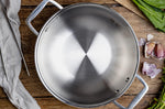 Wok Cristel Castel'Pro en acier inoxydable 18/10 3 ply avec 2 anses fixes