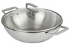 Wok Cristel Castel'Pro 28cm en acier inoxydable 18/10 3 ply 2 anses fixes avec couvercle