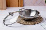 Wok Cristel Castel'Pro 28cm en acier inoxydable 18/10 3 ply 2 anses fixes avec couvercle