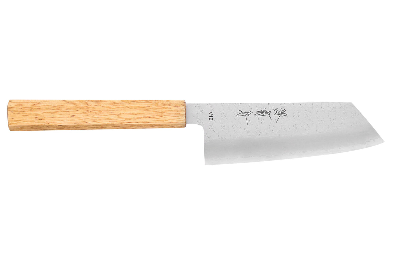 Couteau bunka 14cm japonais artisanal Sakai Kikumori TS10 en chêne