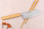 Couteau bunka 14cm japonais artisanal Sakai Kikumori TS10 en chêne