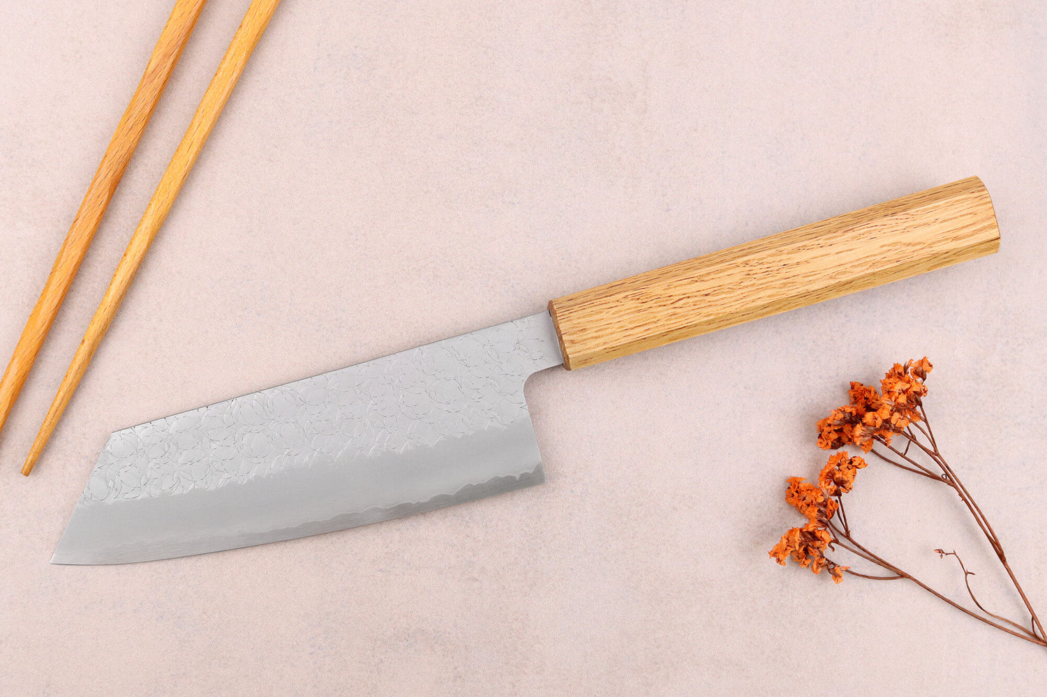 Couteau bunka 14cm japonais artisanal Sakai Kikumori TS10 en chêne