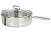 Sauteuse Cristel Castel'Pro en acier inoxydable 18/10 5 ply poignée fixe + couvercle en verre - 28cm