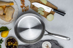 Sauteuse Cristel Castel'Pro en acier inoxydable 18/10 5 ply poignée fixe + couvercle en verre