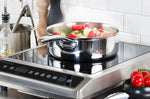 Sauteuse Cristel Castel'Pro en acier inoxydable 18/10 5 ply poignée fixe + couvercle en verre