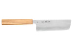 Couteau nakiri 16,5cm japonais artisanal Sakai Kikumori TS10 en chêne