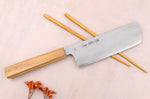 Couteau nakiri 16,5cm japonais artisanal Sakai Kikumori TS10 en chêne