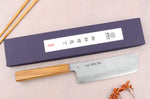 Couteau nakiri 16,5cm japonais artisanal Sakai Kikumori TS10 en chêne