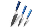 Set de 3 couteaux Kutoyama Blue Wave chef + universel + office