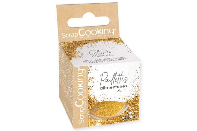 Paillettes alimentaires dorées Scrapcooking en poudre 5g