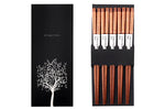 Set de 5 paires de baguettes chinoises Kutoyama en bois 23cm