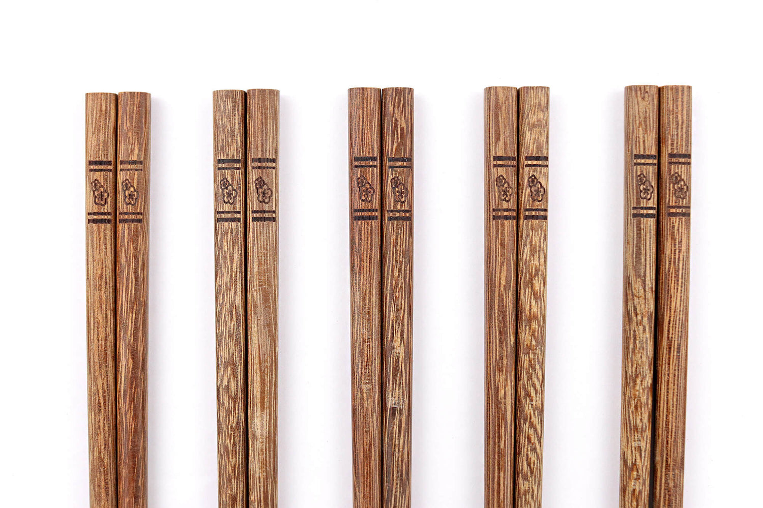 Set de 5 paires de baguettes chinoises Kutoyama en bois de wengé 25cm